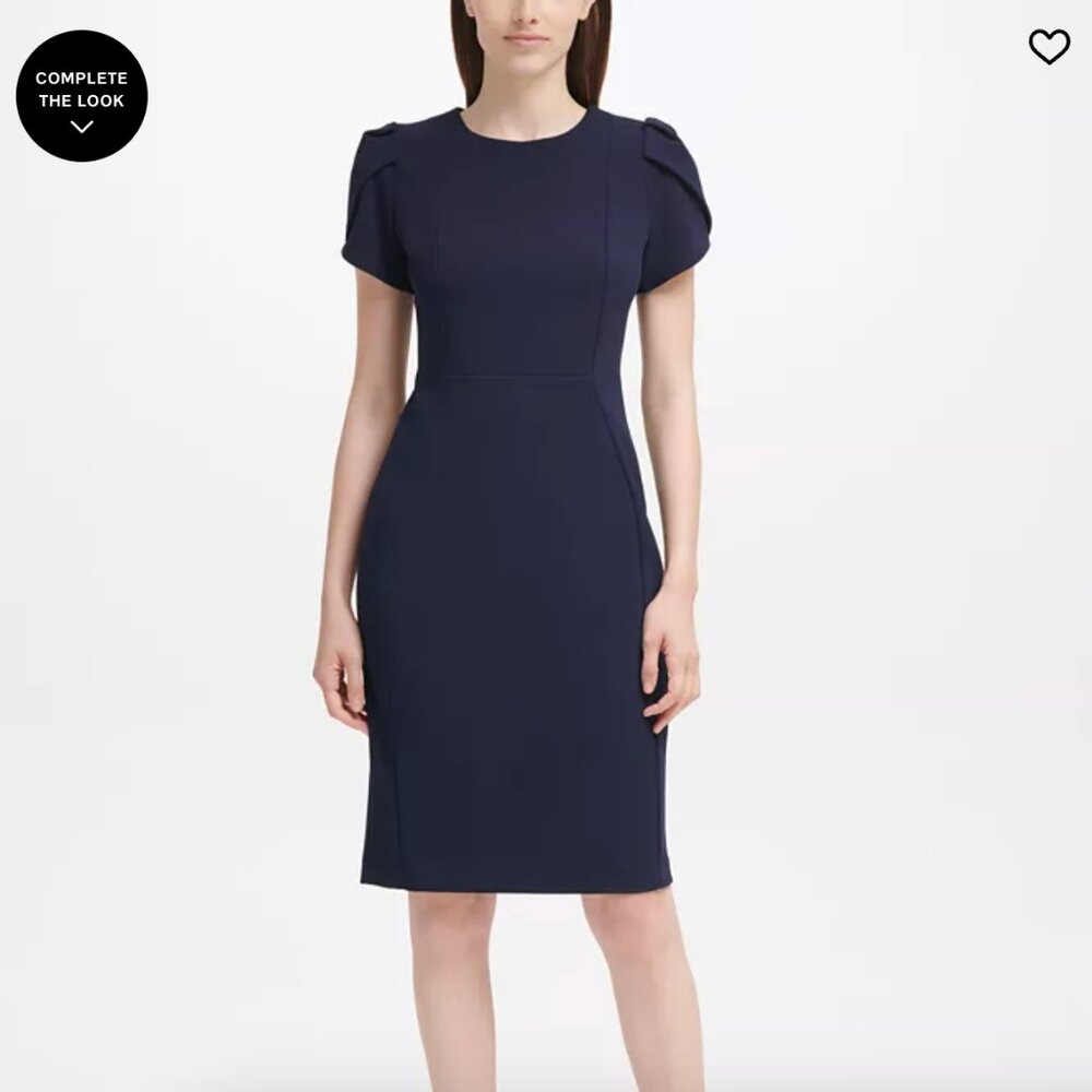 Calvin Klein Tulip-Sleeve Sheath Knee-length Dress